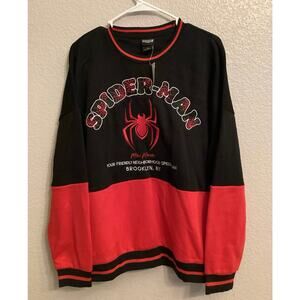 NWT Marvel Disney Spider Man Miles Morales Crewneck BoxLunch Exclusive L